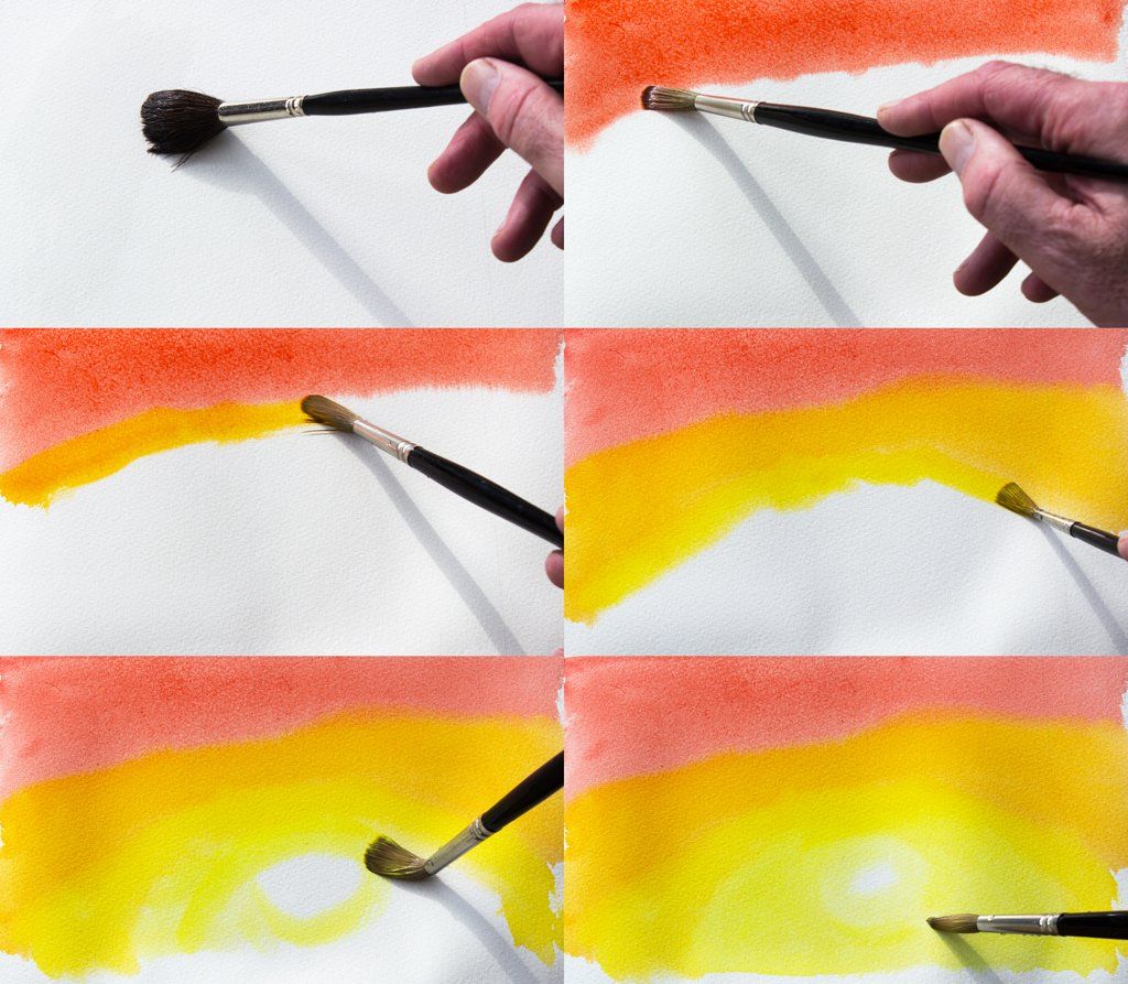 How to paint a variegated wash using Cadmium watercolours from A J Ludlow How to paint a variegated wash using Cadmium watercolours from A J Ludlow