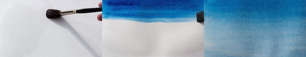 How to paint a graduated wash of A J Ludlow's Prussian Blue Professional Watercolour