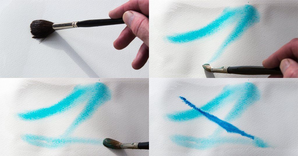 Wet-in-wet brush strokes with Cobalt Turquoise and Prussian Blue Professional Watercolours from A J Ludlow Wet-in-wet brush strokes with Cobalt Turquoise and Prussian Blue Professional Watercolours from A J Ludlow