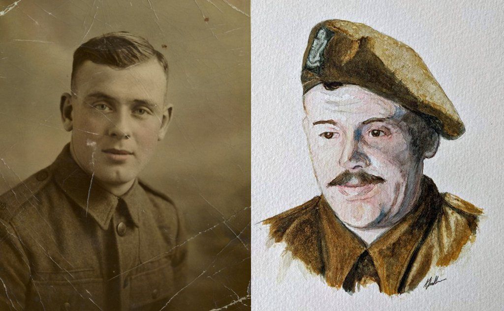 John (Jack) McMillan on enlisting with 2RUR and a watercolour portrait painted by Andrew Ludlow Rifleman John McMillan, 2nd battalion Royal Ulster Rifles