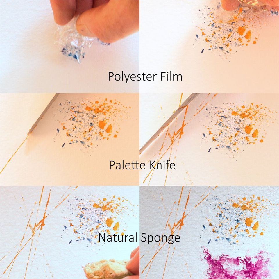 Using interesting patterns and marks in your watercolour painting created with household items Making a variety of interesting marks whilst watercolour painting