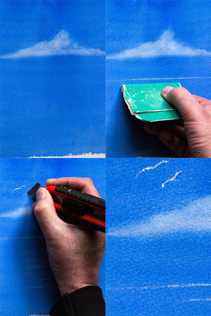 Scratching out to produce sea gulls in a dry watercolour painting Scratching out dry Cobalt Blue Professional Watercolour from A J Ludlow