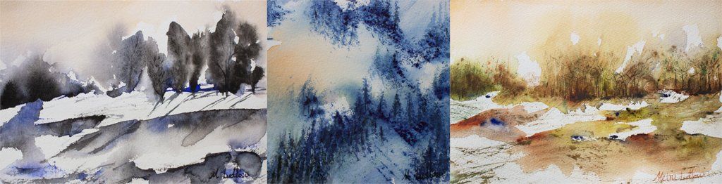 Watercolour paintings make a good design for Christmas Cards