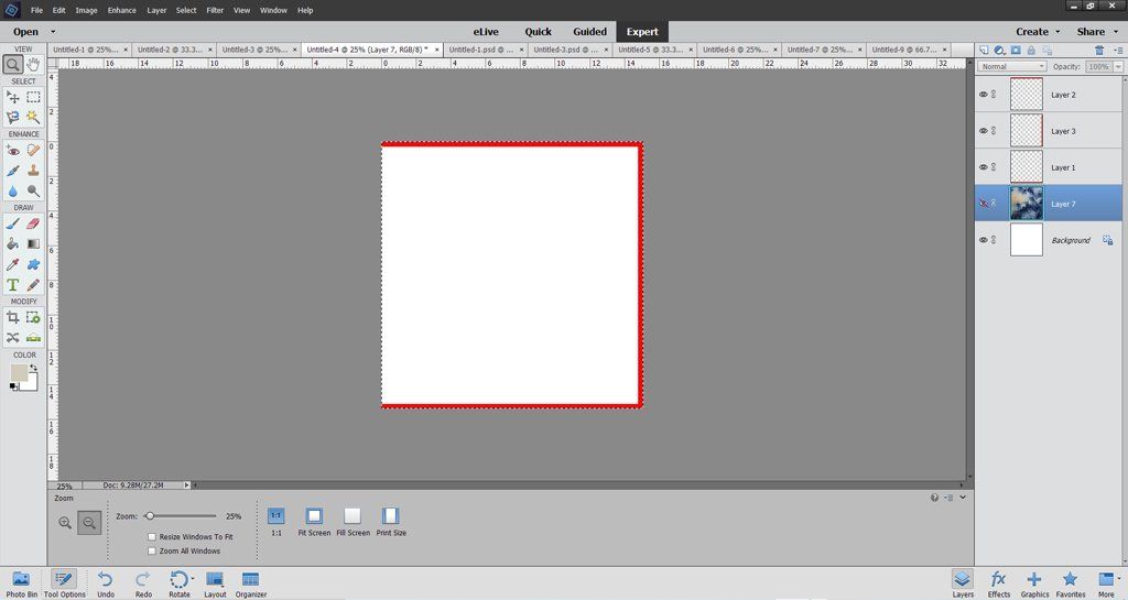Using Adobe Photoshop Elements to create a bleed margin