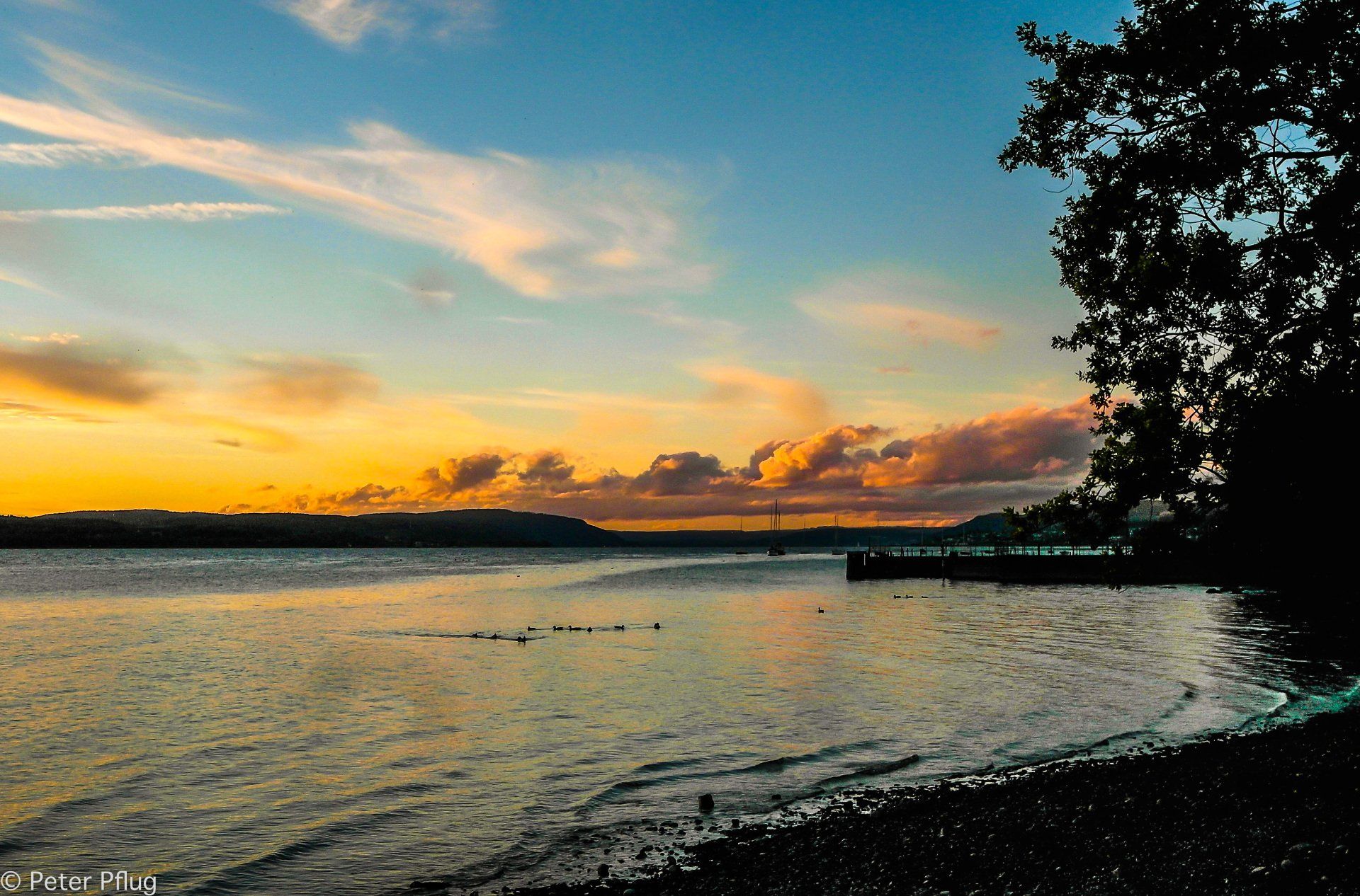 Abendstimmung am Fischerhafen in der Meersburger Straße