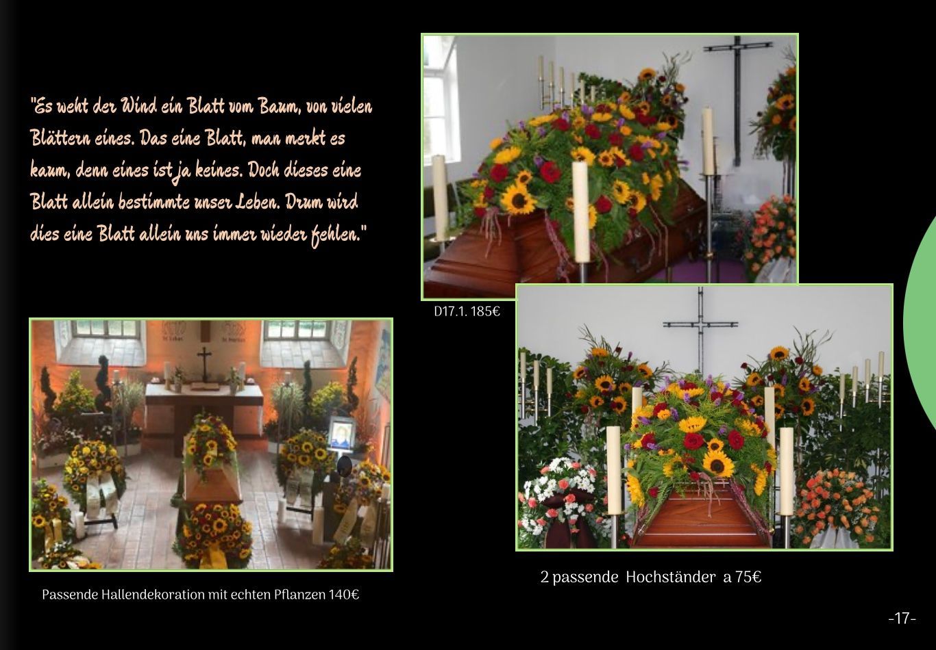 Individueller Sargschmuck und Trauerfloristik für eine würdevolle Beerdigung von Blumen Sprockhoff Seelow