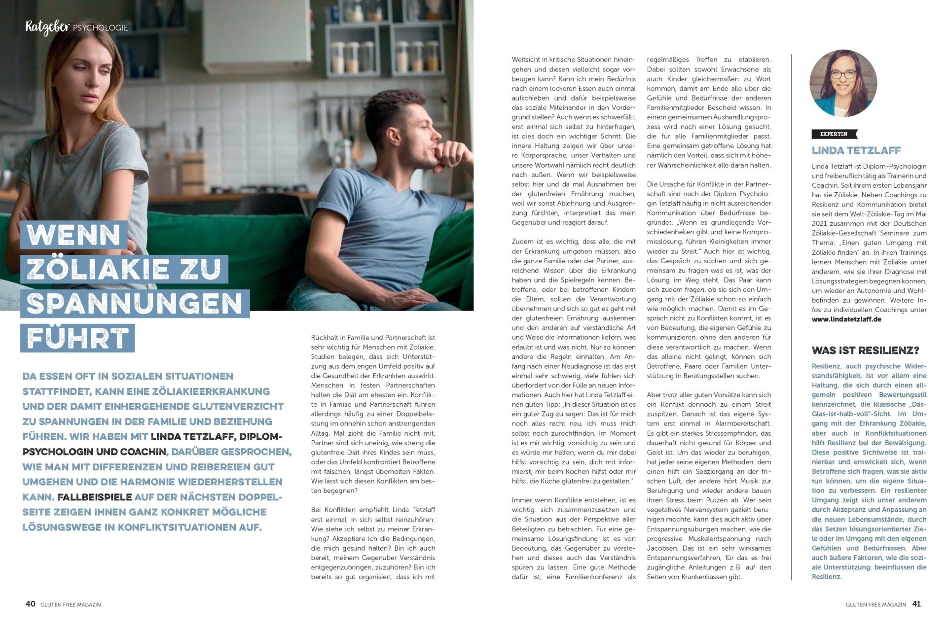 Download des Interviews siehe unten Interview zu Konflikten durch glutenfreie Diät