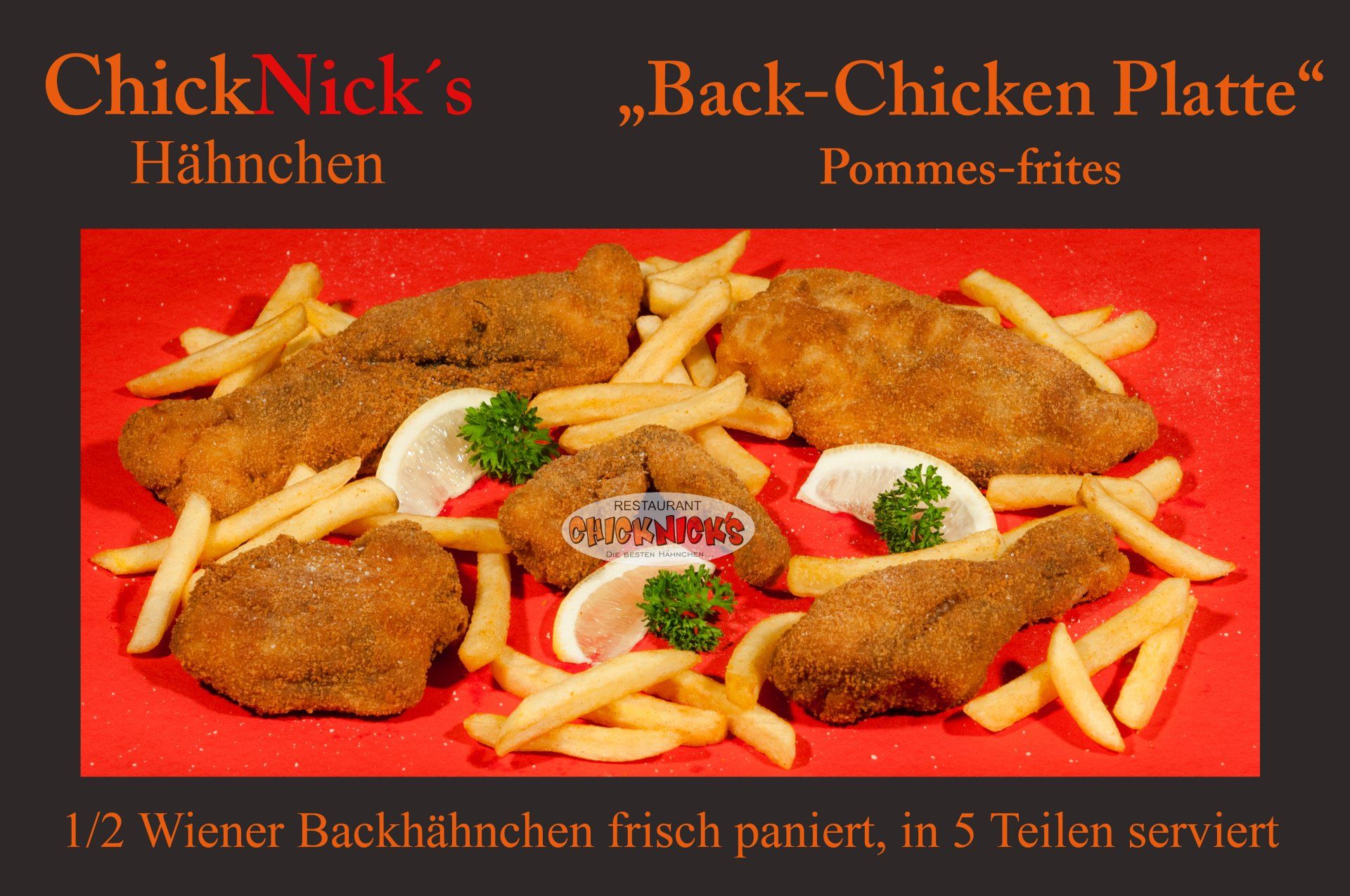 Back-Chicken Platte mit Pommes