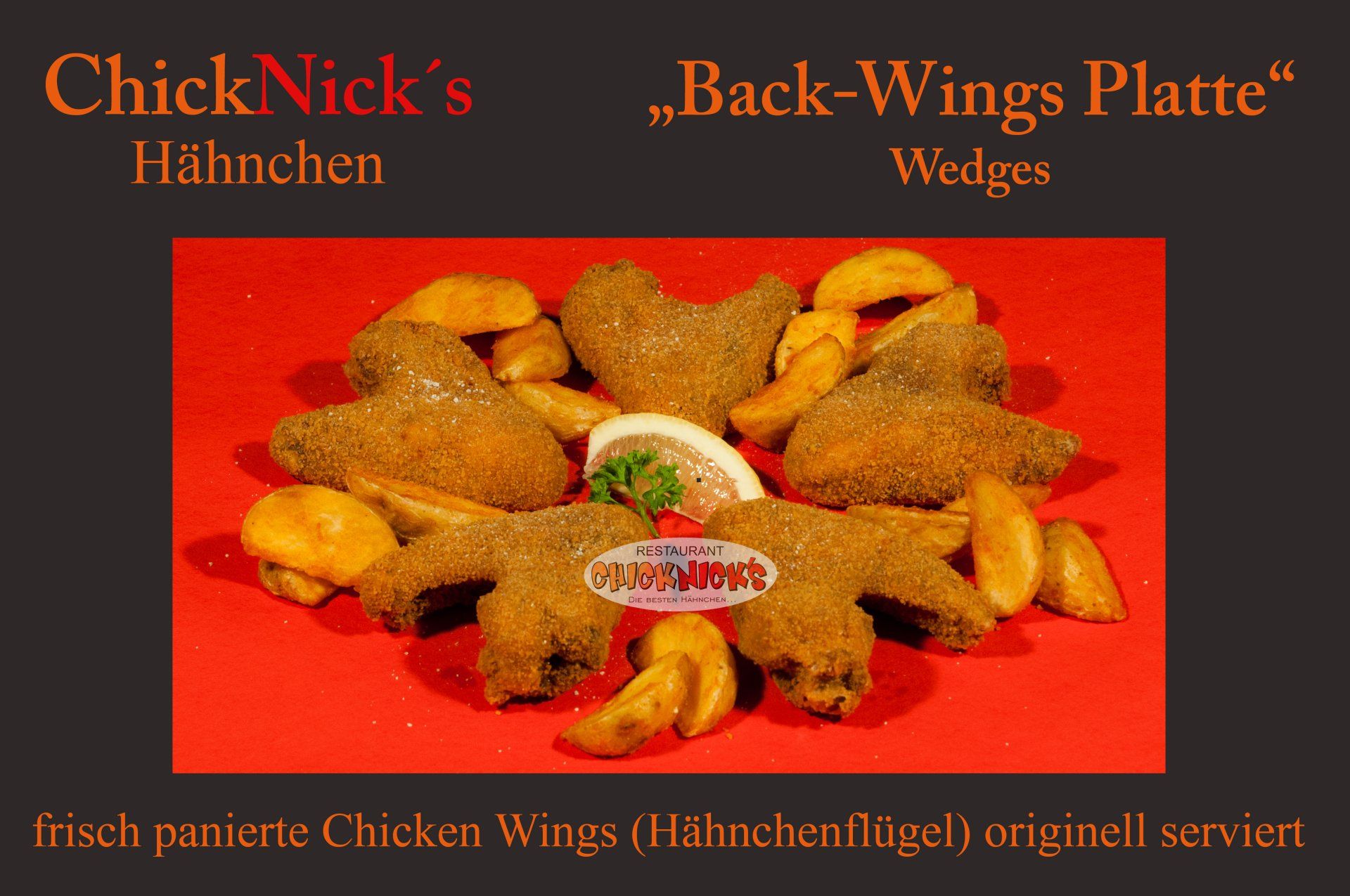 Back-Wings Platte mit Wedges