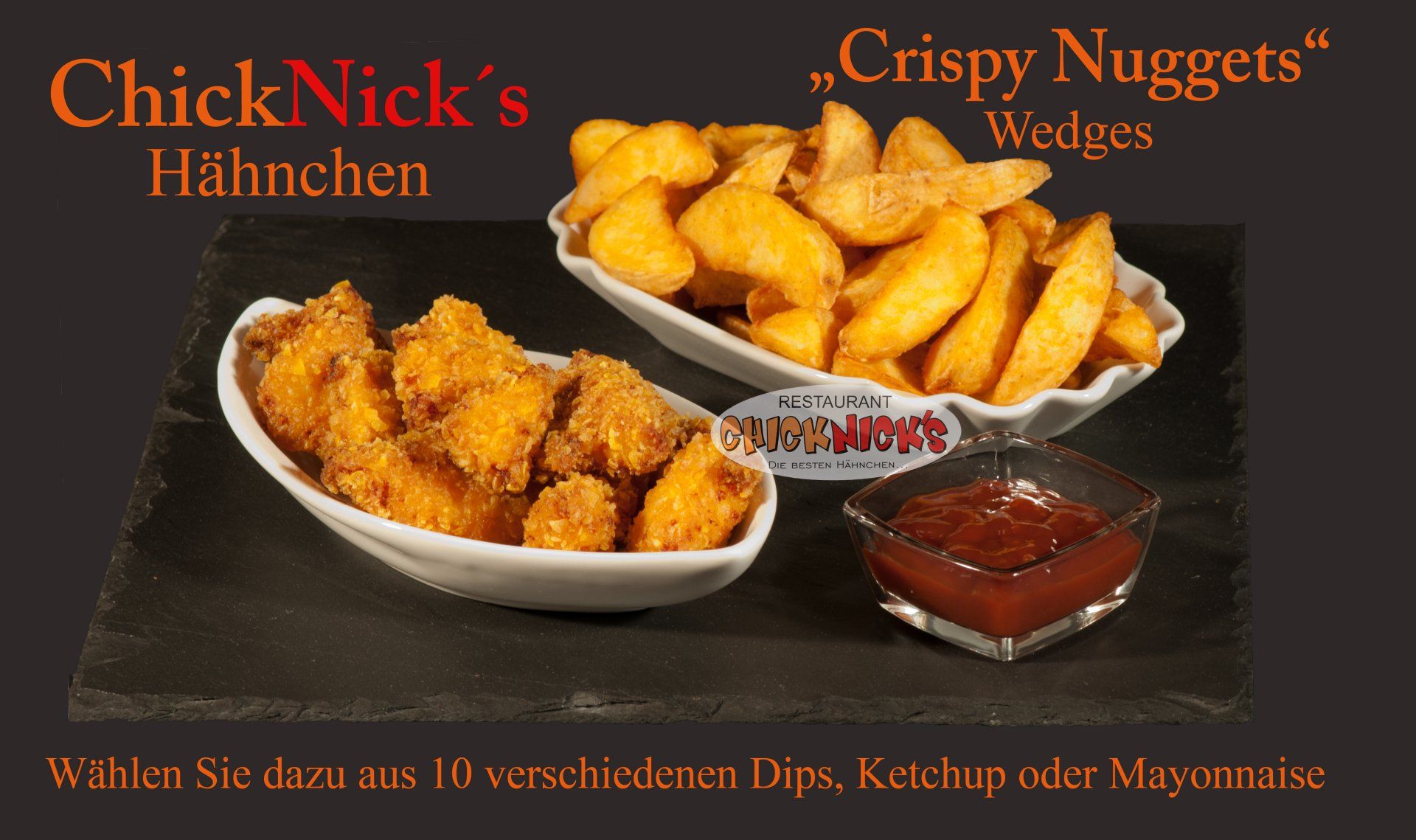 Crispy Nuggets mit Wedges