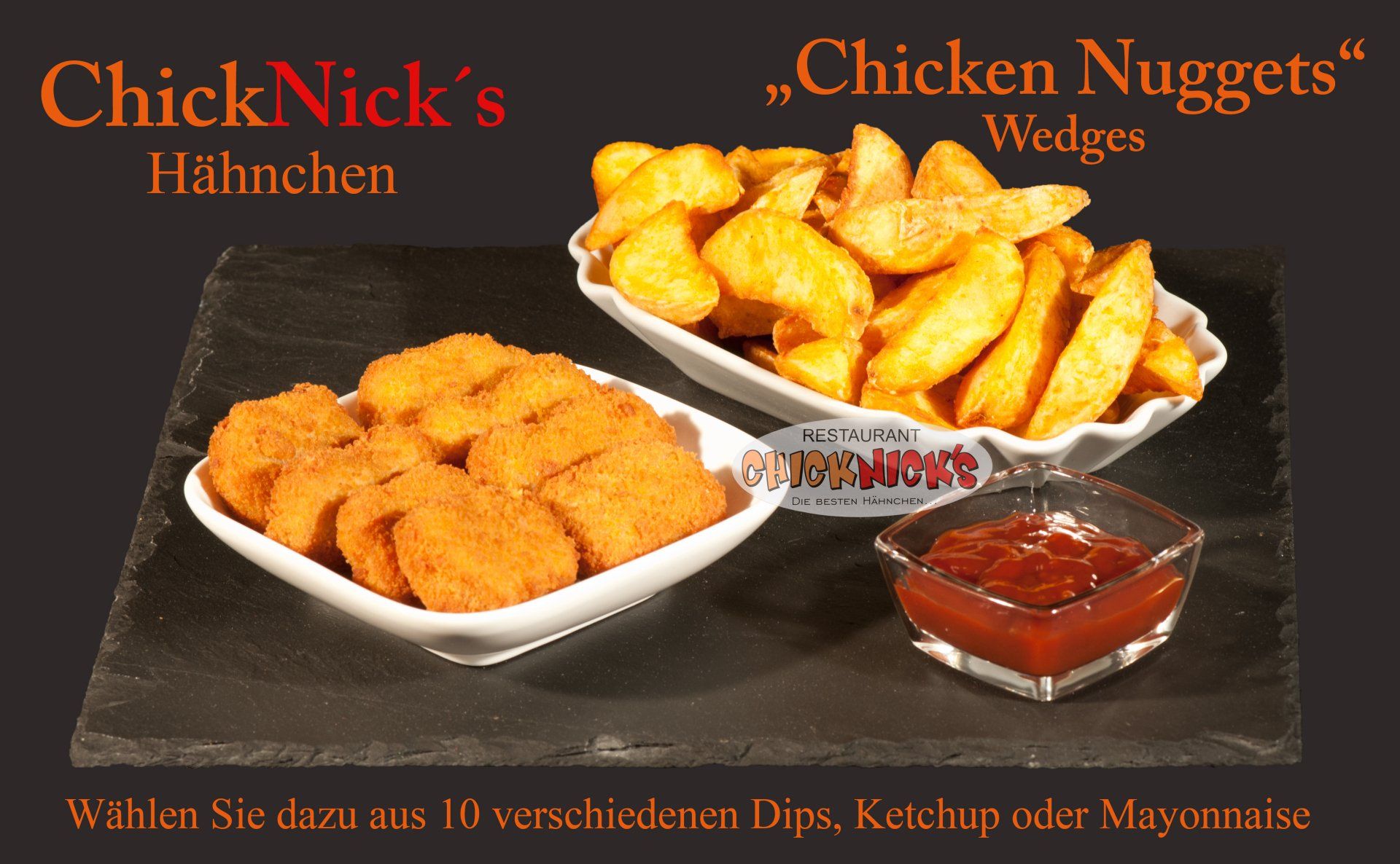 Chicken Nuggets mit Wedges