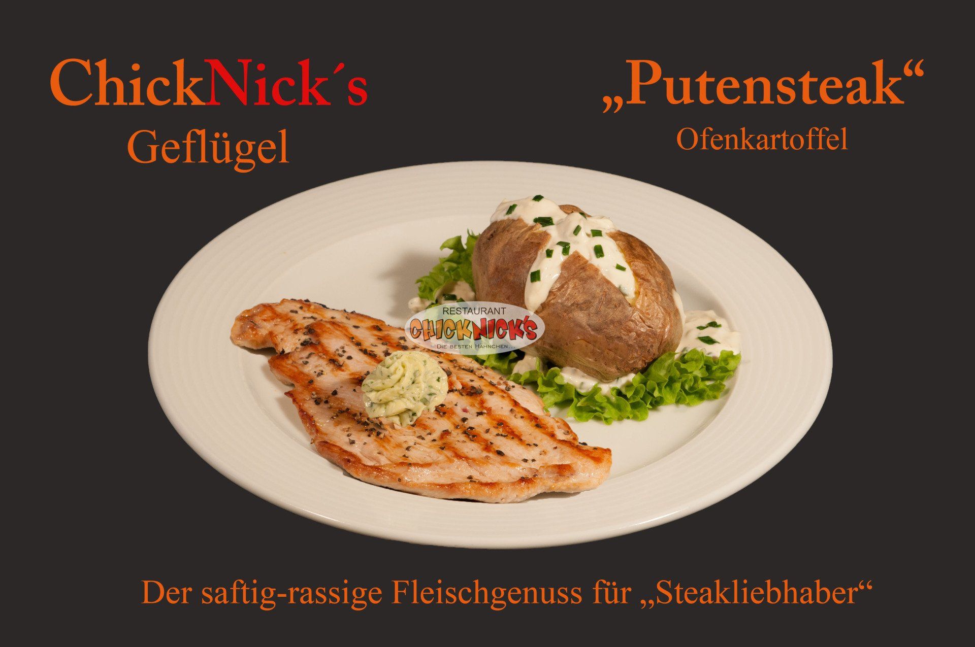 Putensteak mit Ofenkartoffel