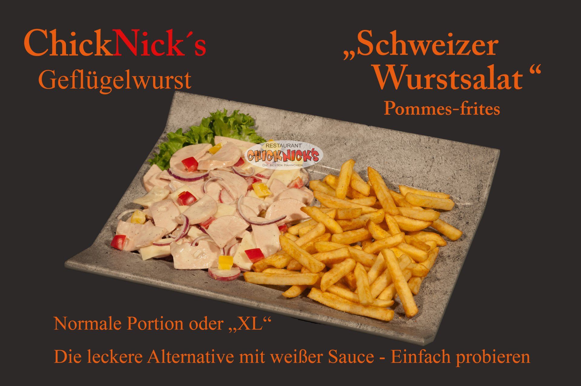 Schweizer Wurstsalat mit Pommes