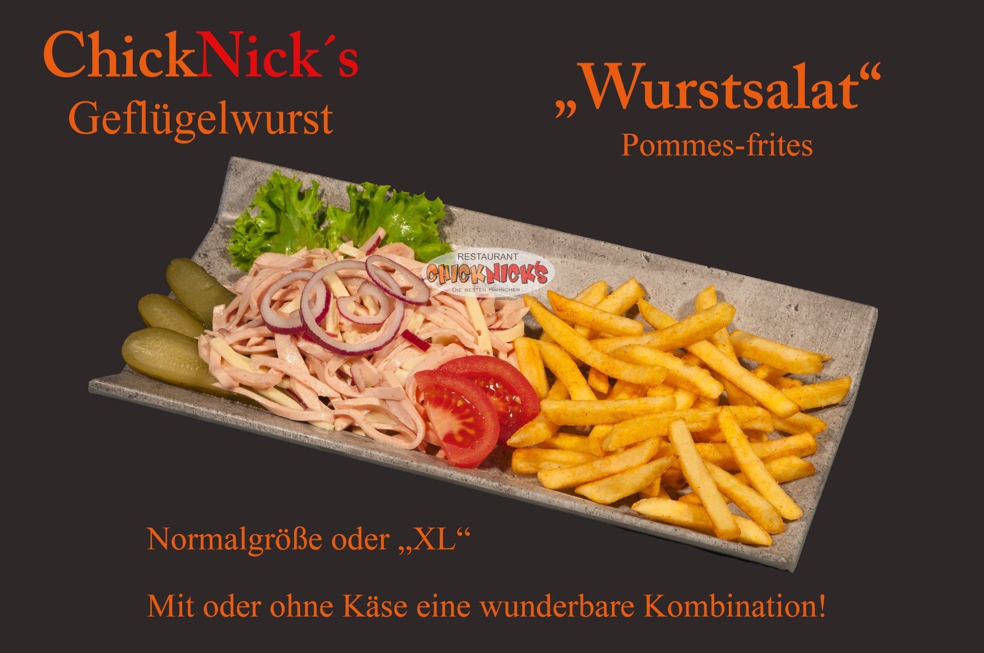 Wurstsalat mit Pommes