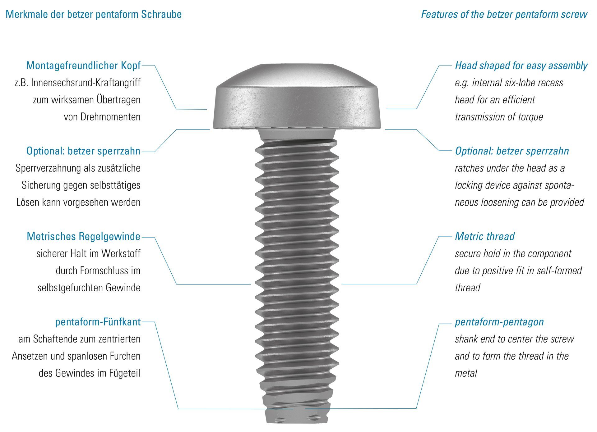 pentaform Schraube Eigenschaften