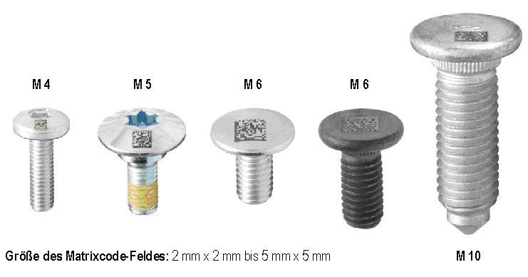 Schrauben mit Data-Matrixcode