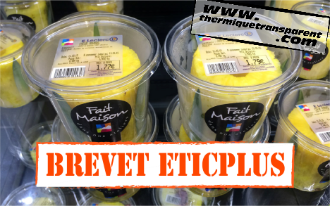 Application en magasin de nos étiquettes thermiques transparentes, brevet Eticplus Etiquettes transparentes, étiquettes thermiques transparentes, thermique transparent, brevet