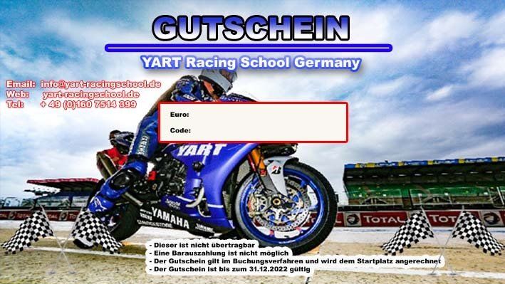 Hier erhälst du einen Gutschein von der YART Racing School Germany