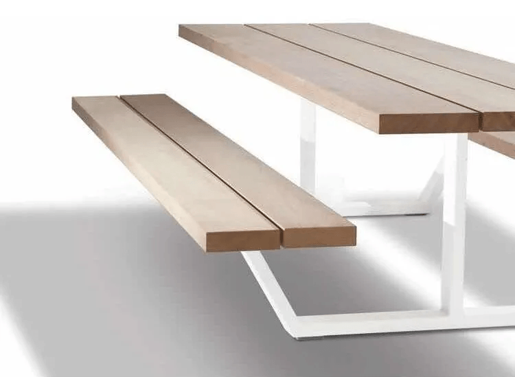Banc table extérieur bois et métal