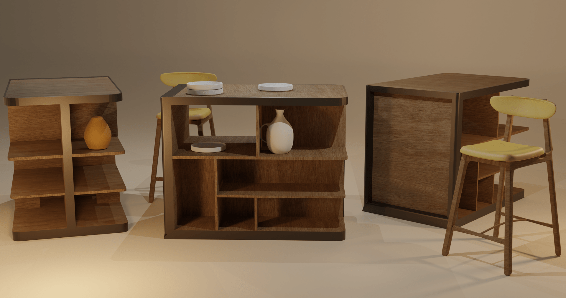 Meuble de rangement pour bar restaurant en bois massif