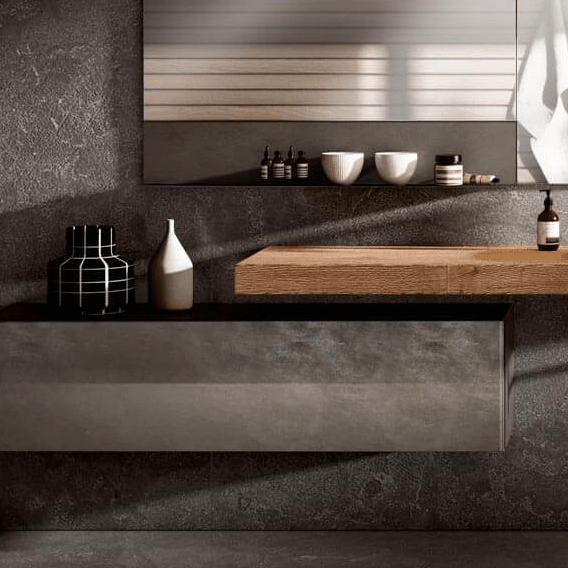 Meuble de salle de bain bois suspendu