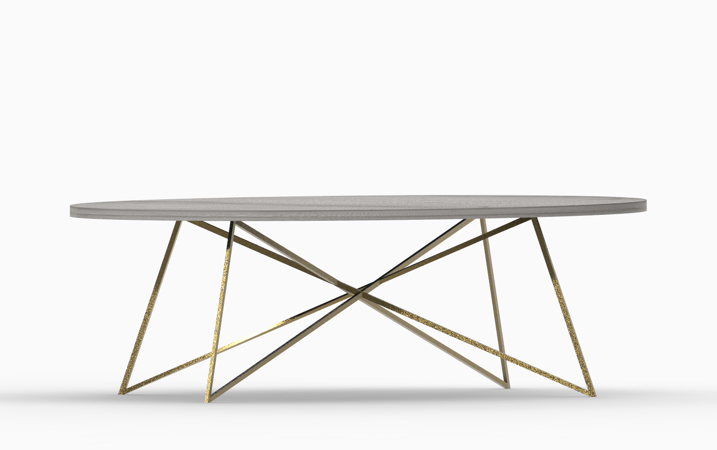 Pied central en métal léger pour table, modèle sur mesure GRADE