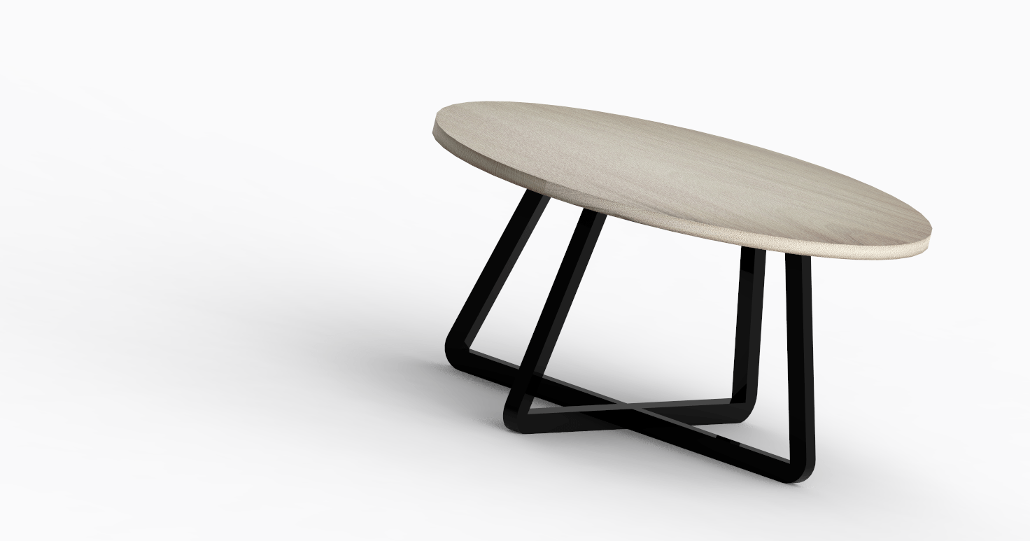 Pied en métal design pour table ronde, modèle sur mesure IRIS