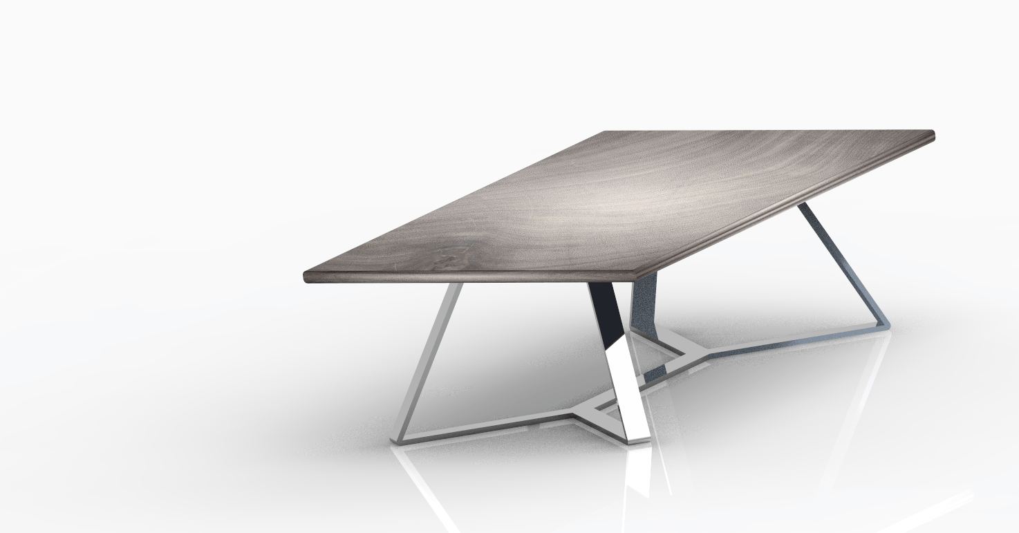 Pied de table rectangulaire sur mesure en métal, modèle design LEGEND