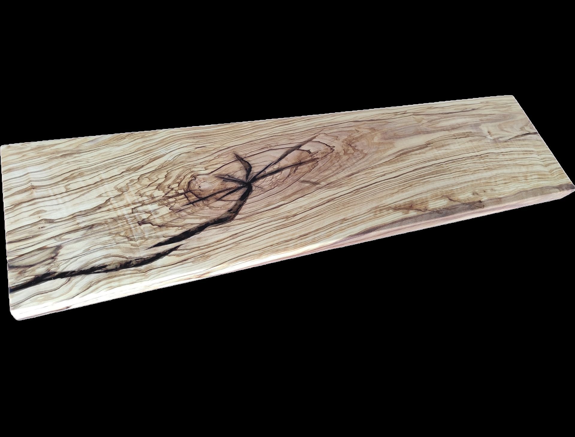 Marche d'escalier en bois d'olivier sur mesure