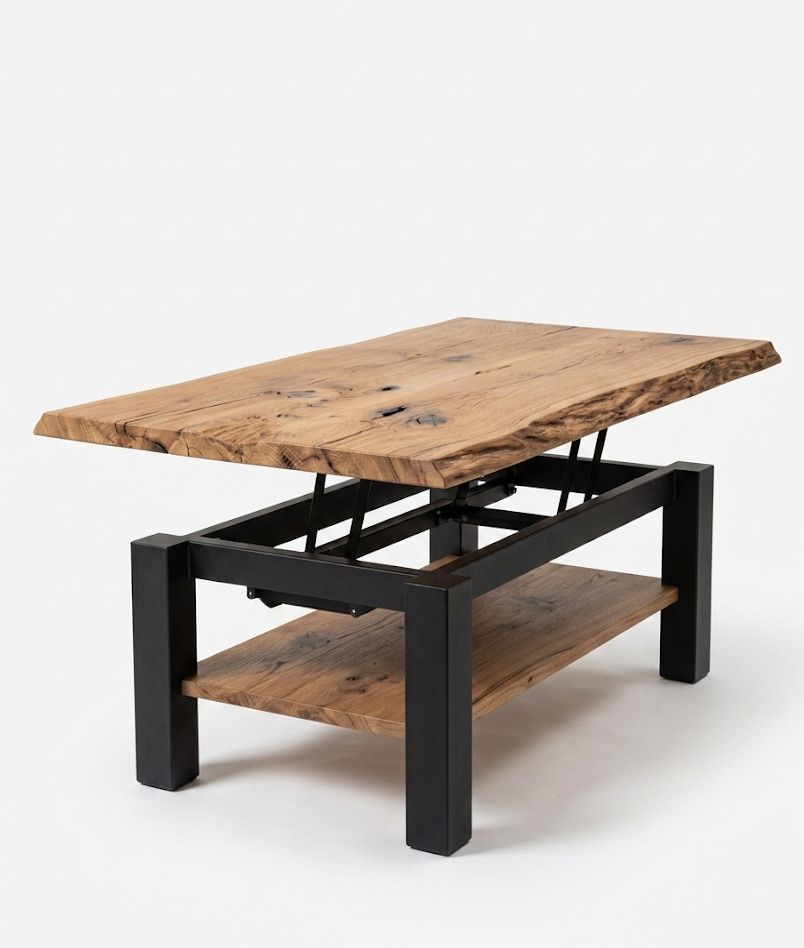 Structure métal pour table basse à hauteur variable. 10 positions réglables. Pratique pour diner devant la TV.