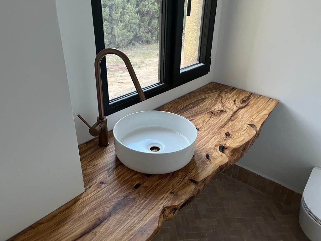 Plan travail bois pièces humides