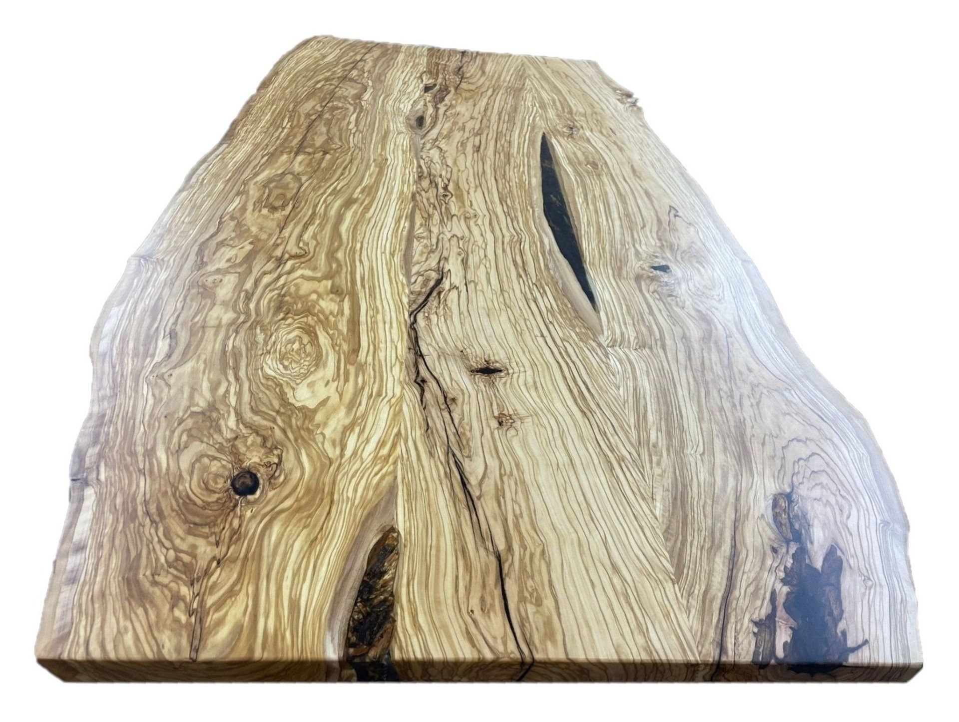 Plateau de table en olivier massif live edge