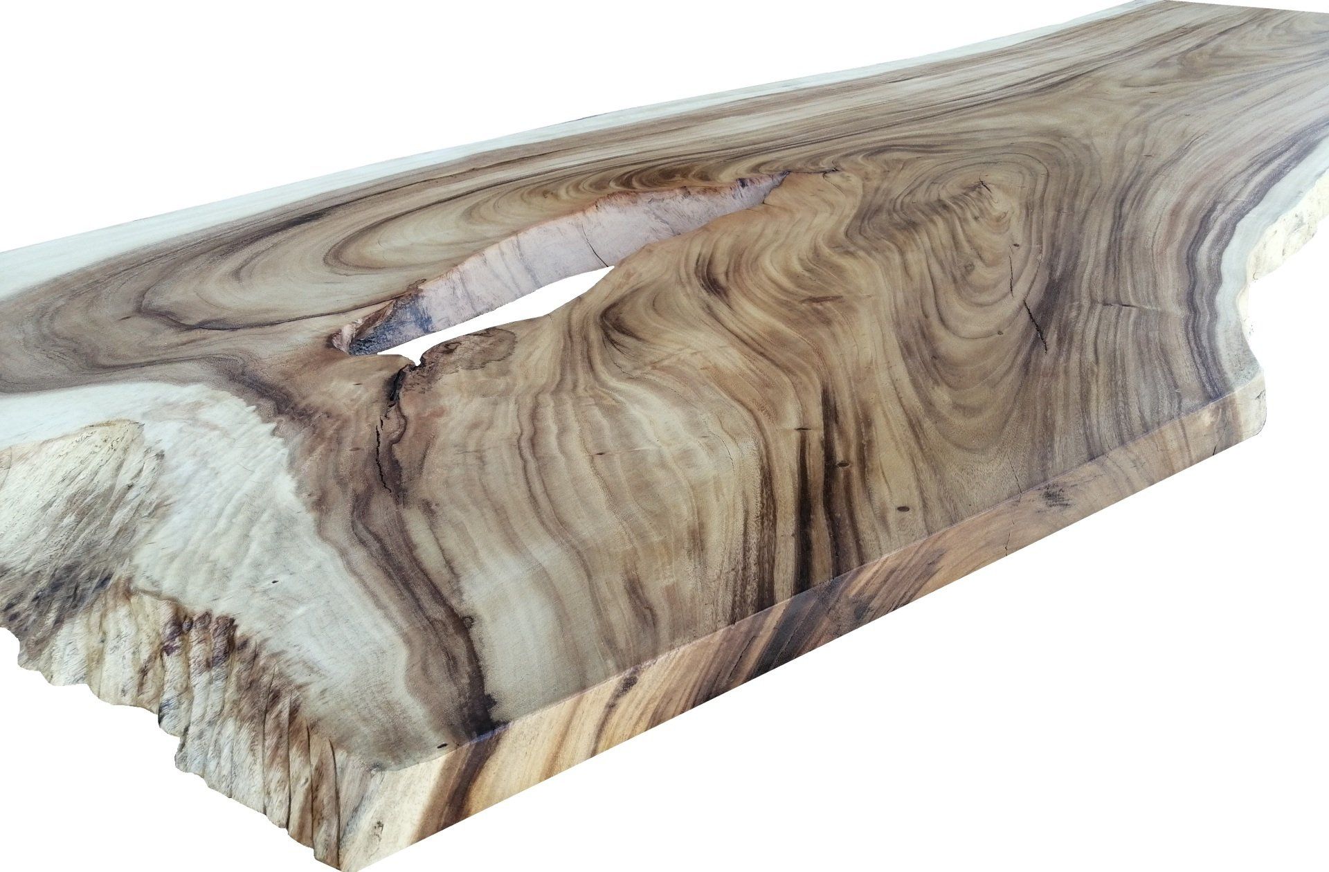 Table sur mesure live edge en bois brut, design unique et atypique