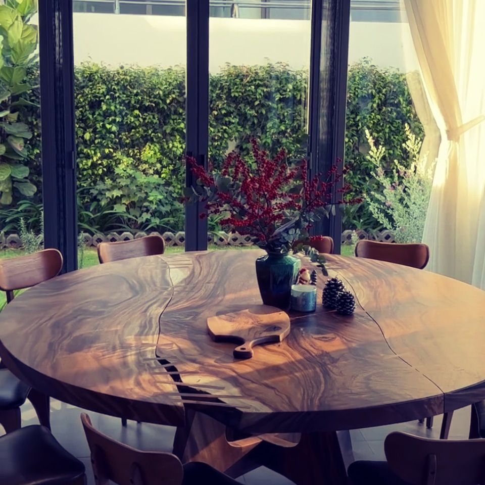 Plateau de table en bois de suar