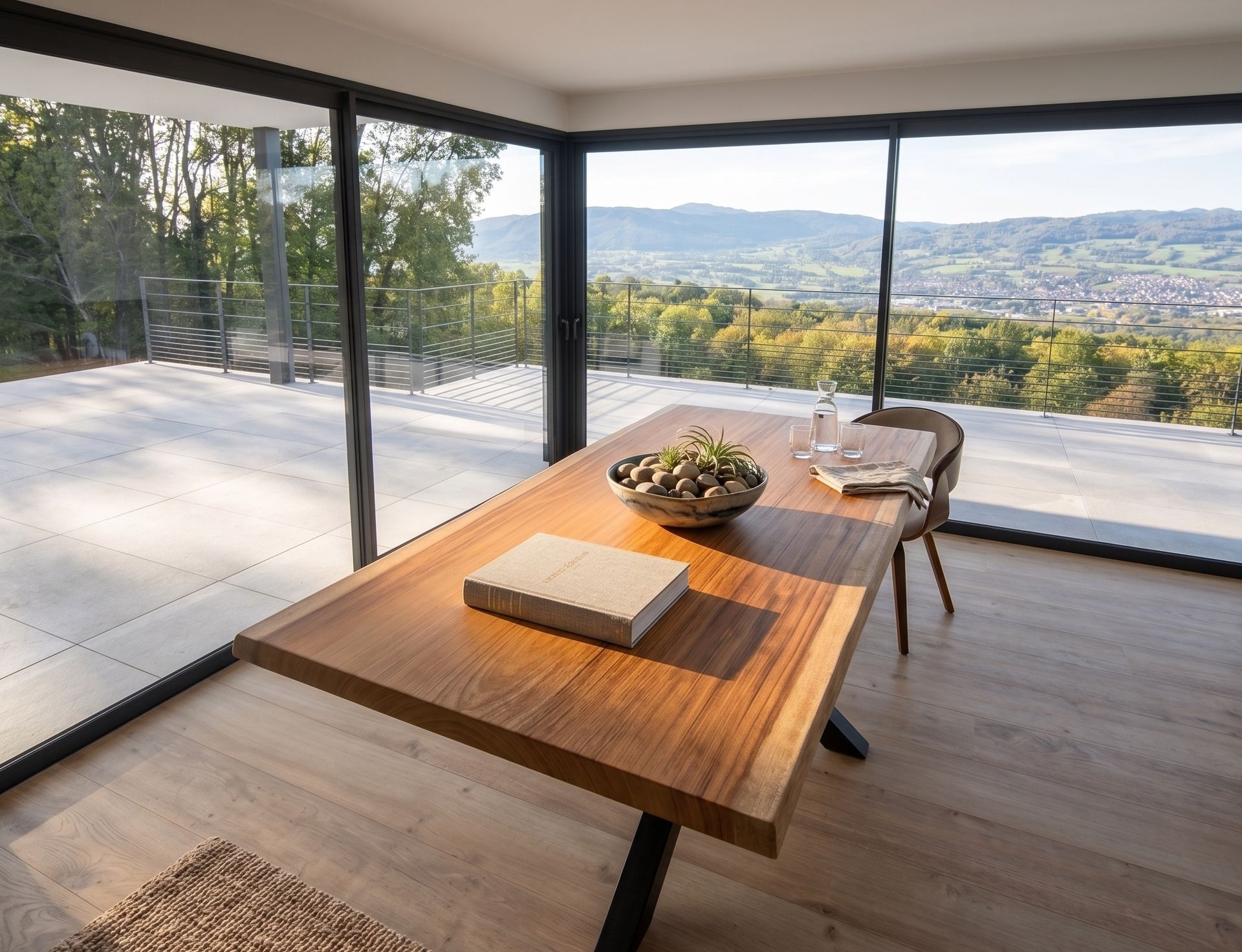 Plateau de table en bois exotique