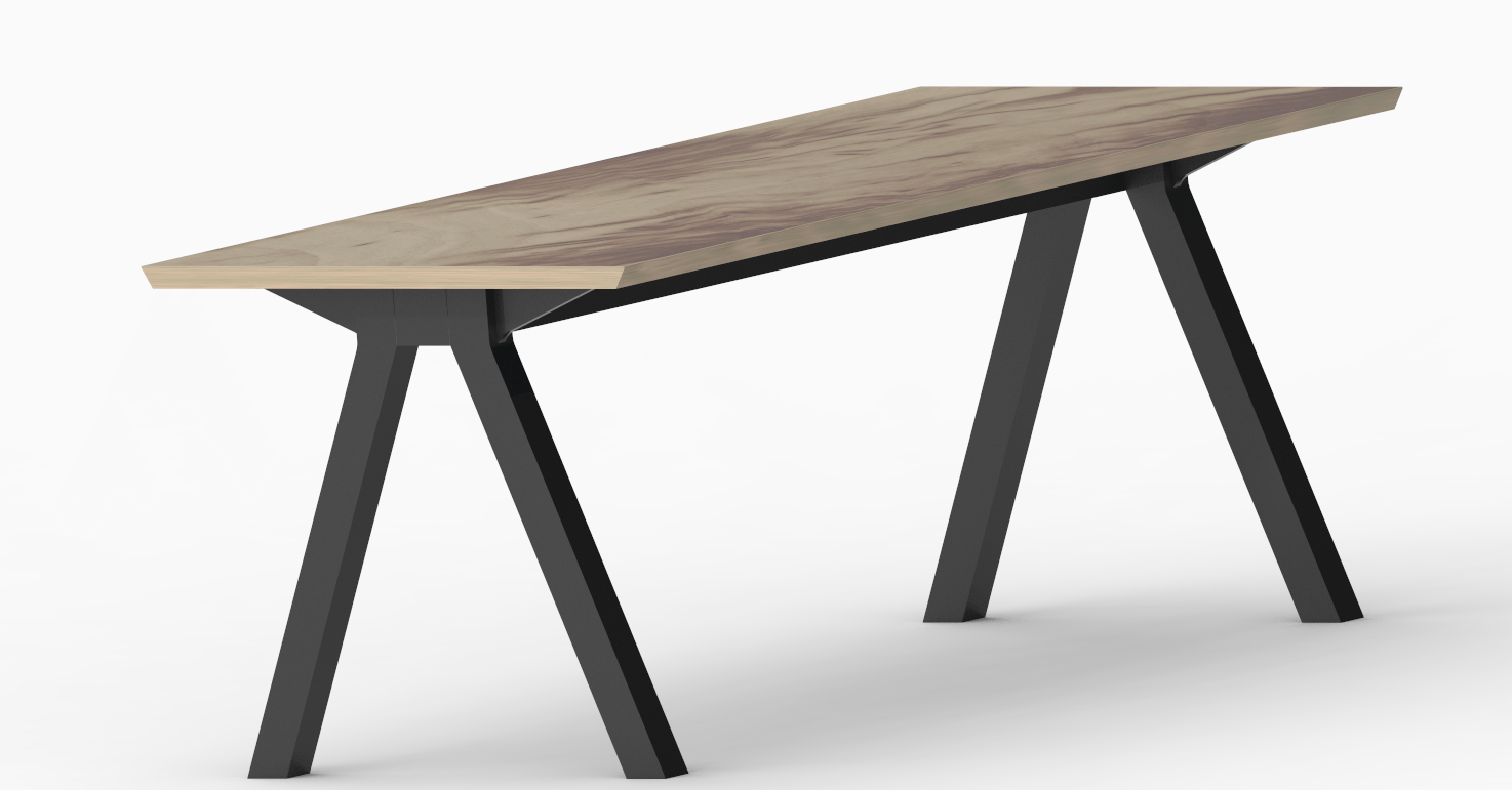 Pied en métal ultra design pour table rectangulaire, modèle sur mesure WHOP