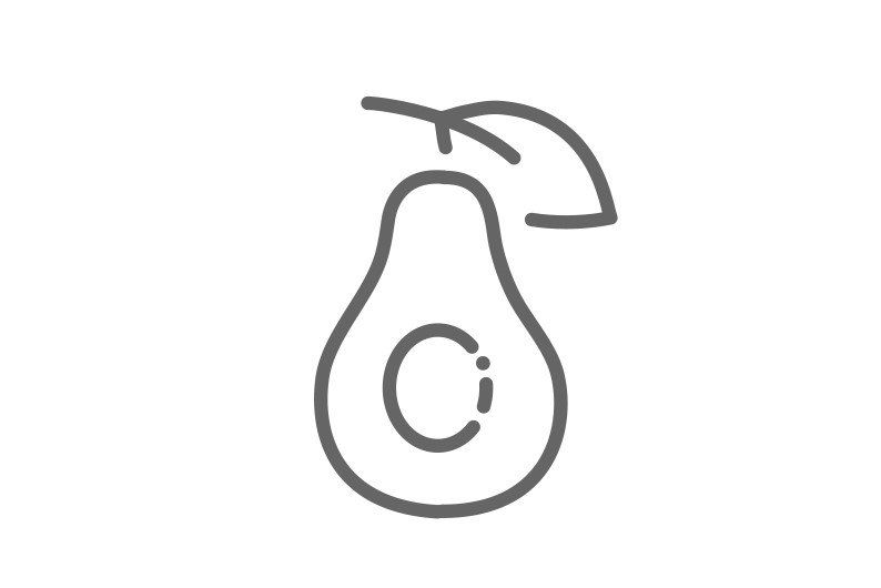 Avocado botanical illustration nourishing oil ingredient for organic skincare