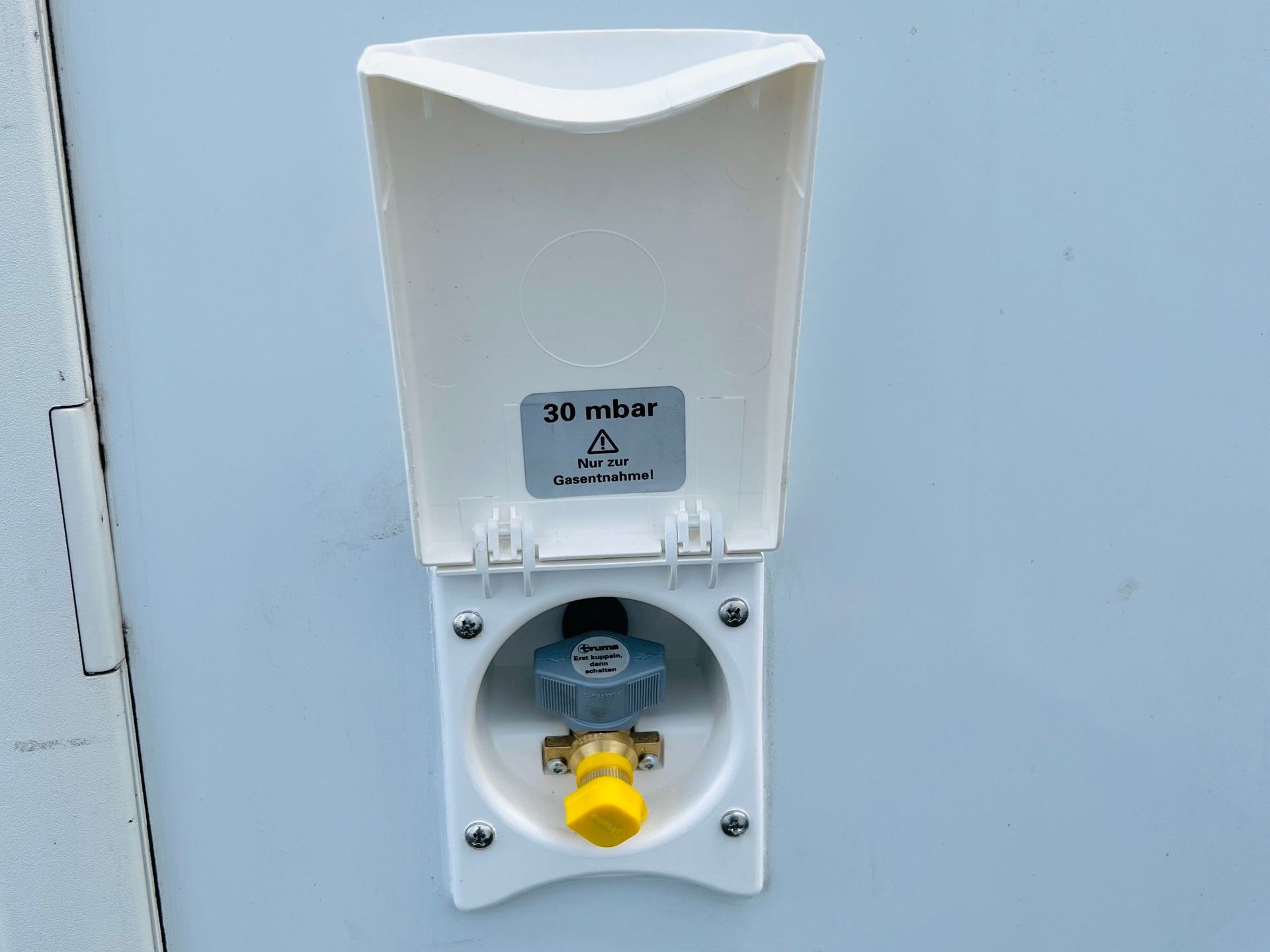 Gasentnahmedose im Wohnmobil verbaut.