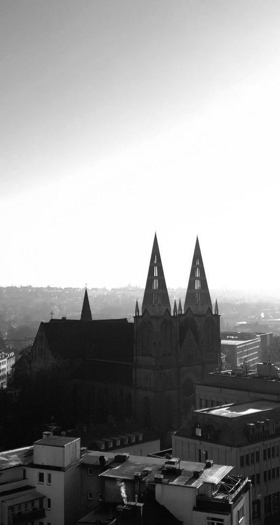 Clemens Kirche in Solingen aus der Luft