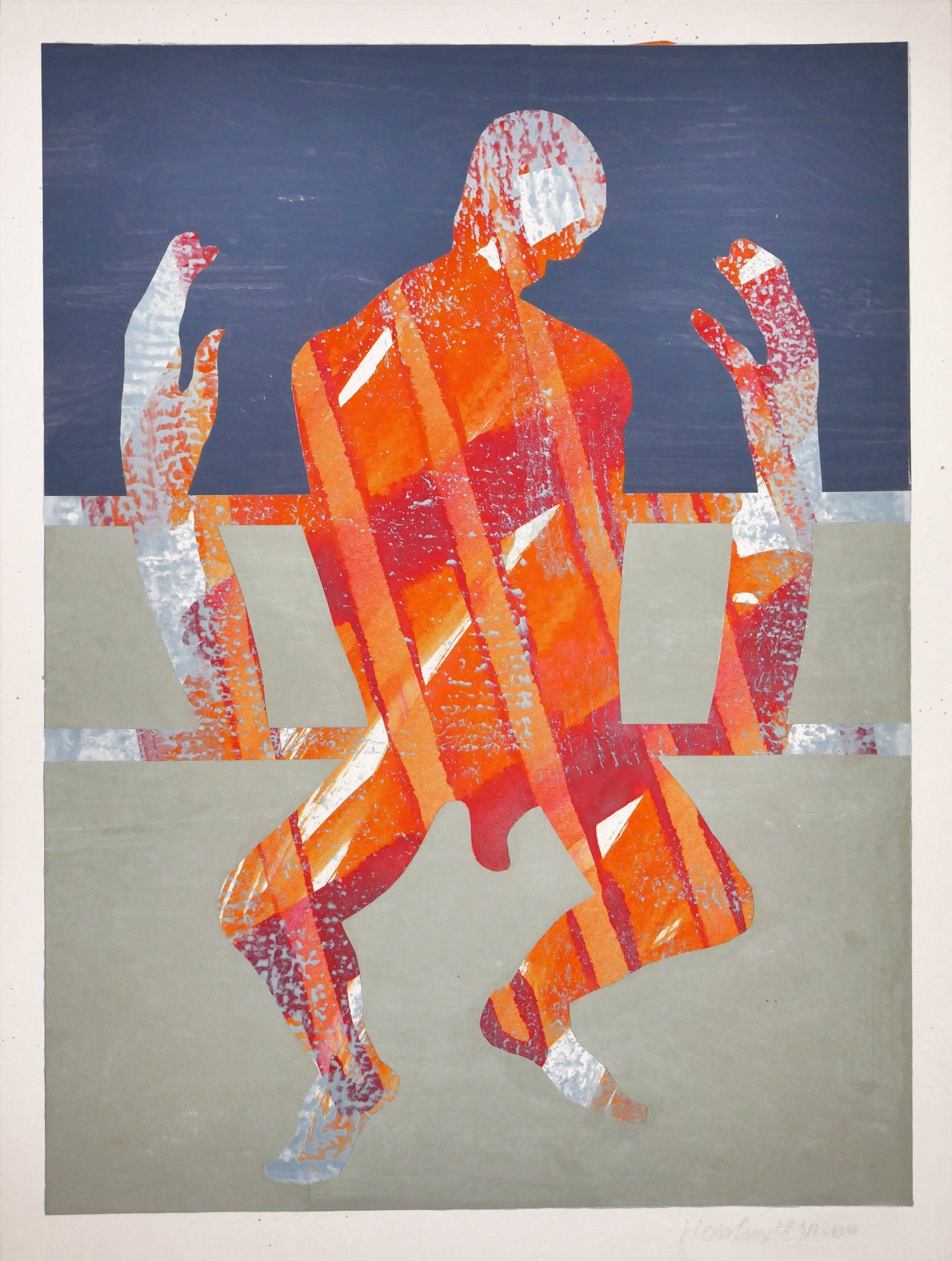 Karl-Heinz Herrfurth, Collagen,  Pflanzen, Körper, Horizonte,  2003-2004, Mischtechnik, Collagen  Papier, 38 x 29 cm