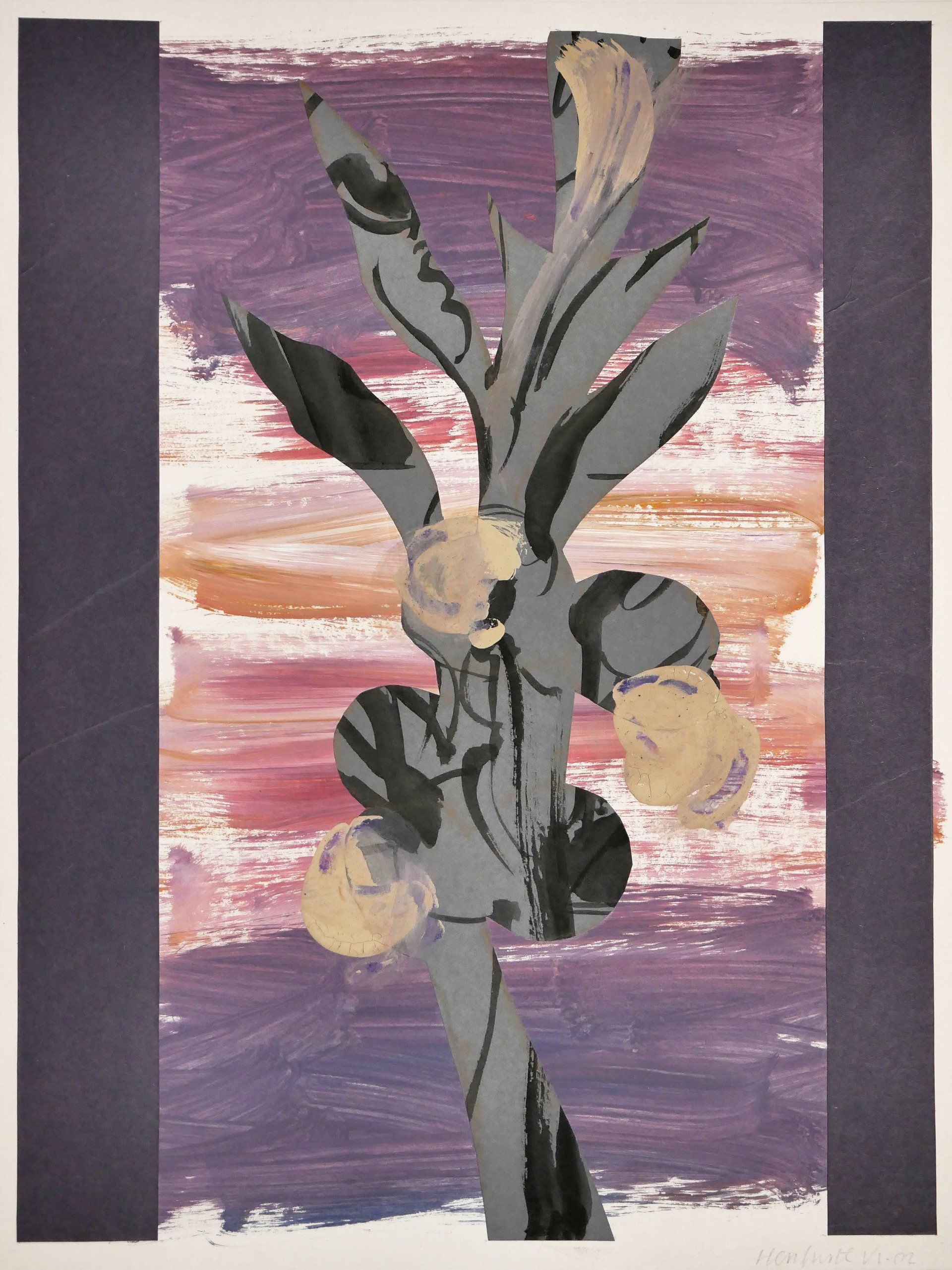 Karl-Heinz Herrfurth, Collagen, Pflanzen, Körper, Horizonte, 2003-2004, Mischtechnik, Collagen Papier, 38 x 29 cm