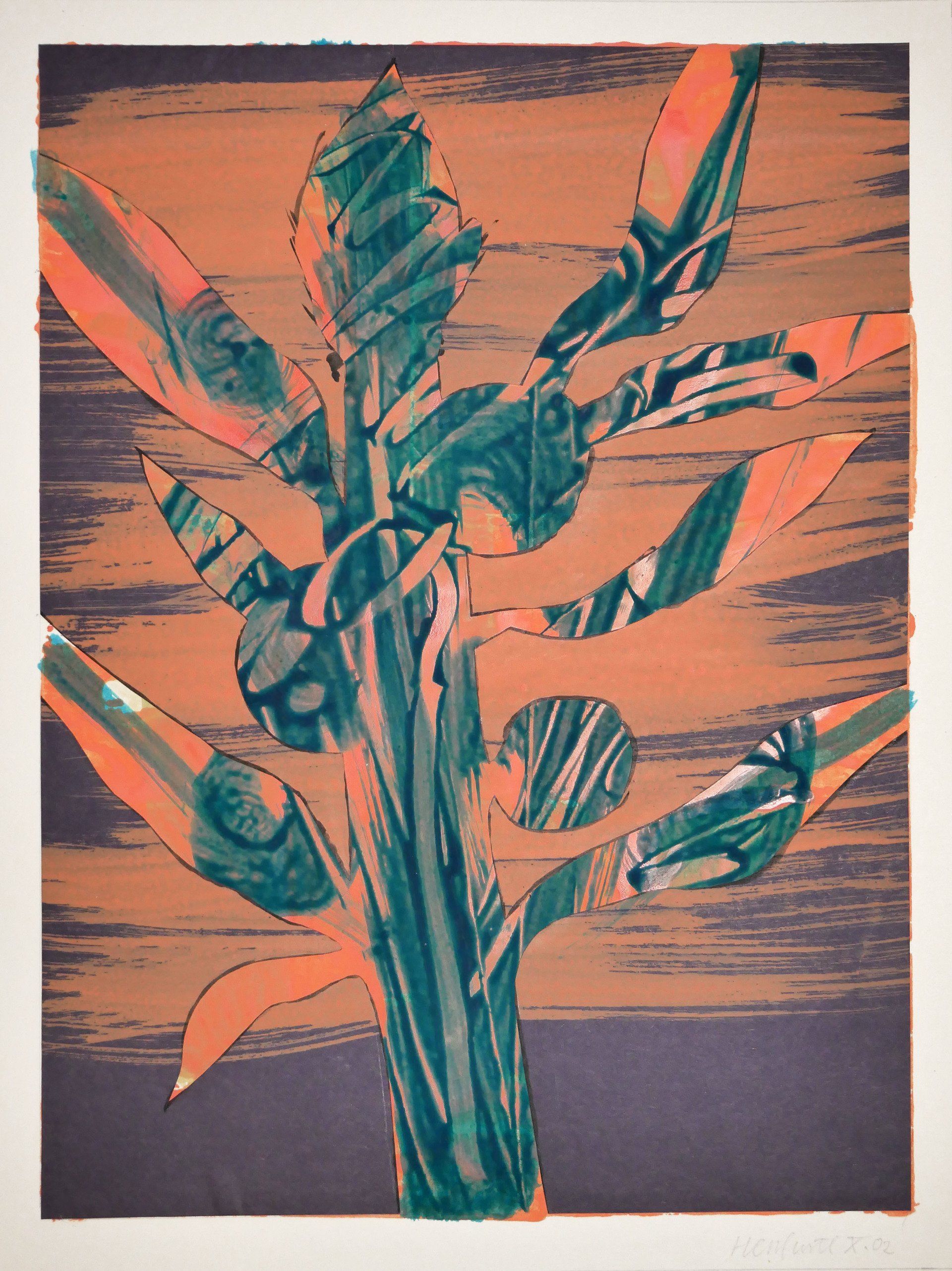 Karl-Heinz Herrfurth, Collagen, Pflanzen, Körper, Horizonte, 2003-2004, Mischtechnik, Collagen Papier, 38 x 29 cm