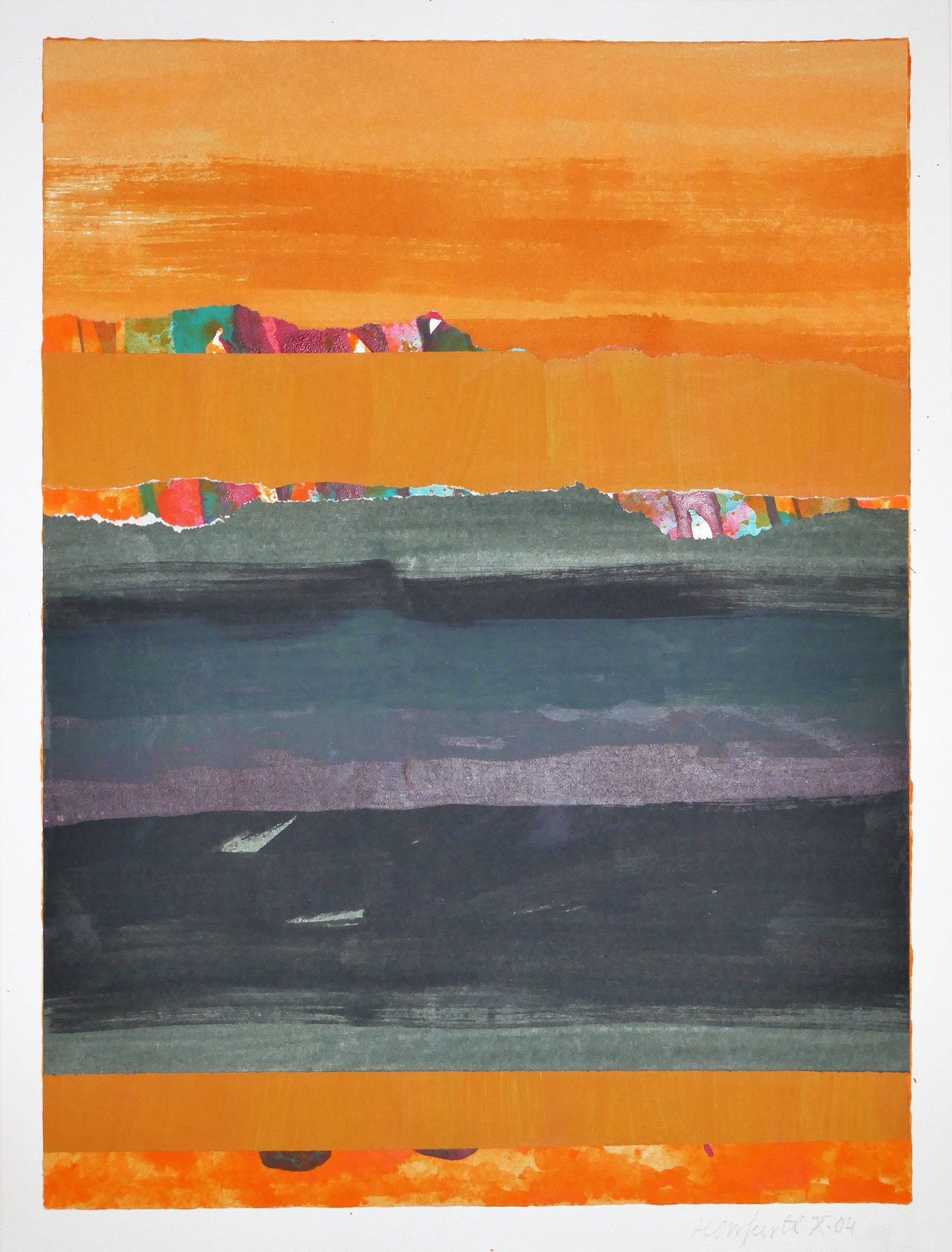 Karl-Heinz Herrfurth, Collagen, Pflanzen, Körper, Horizonte, 2003-2004, Mischtechnik, Collagen Papier, 38 x 29 cm