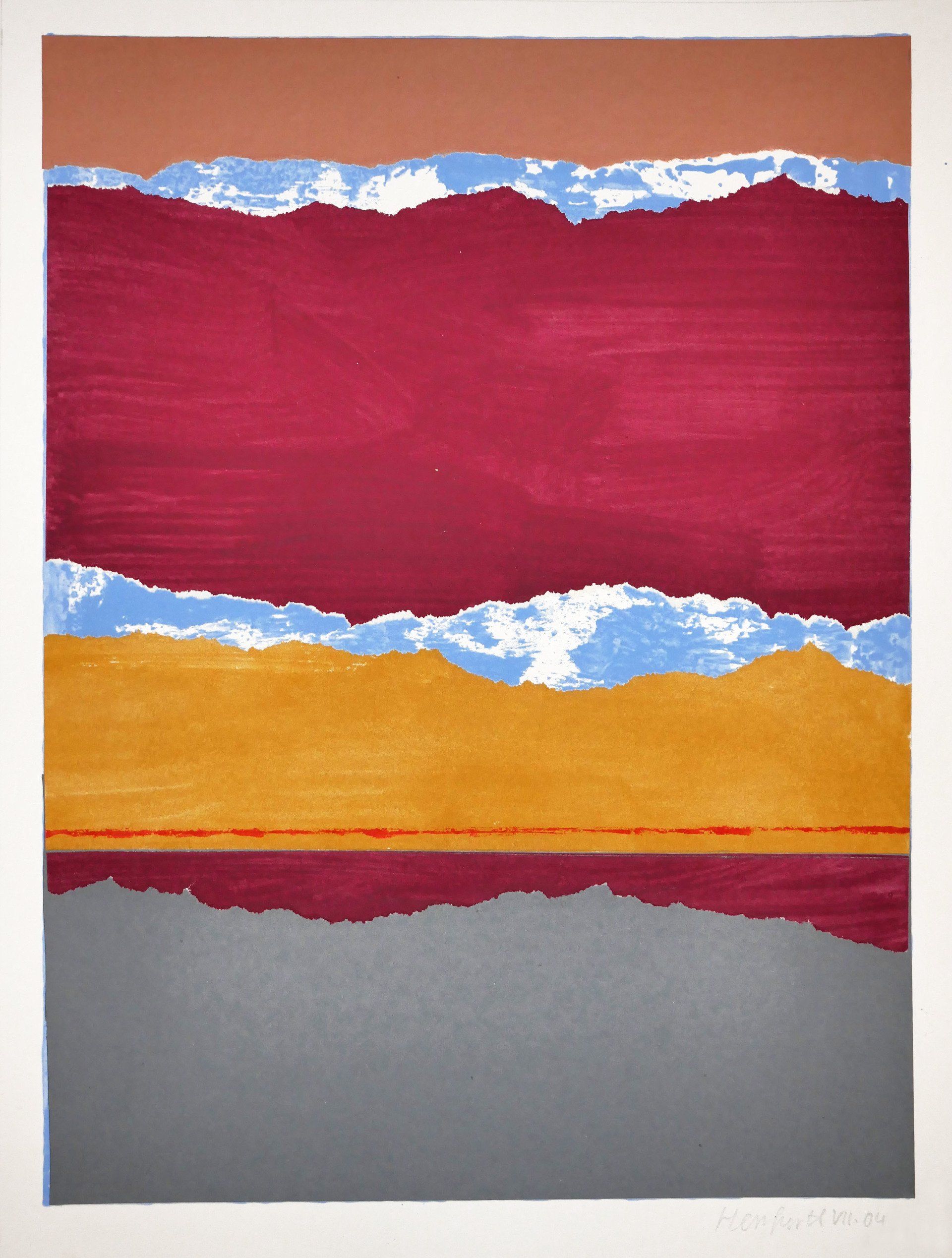 Karl-Heinz Herrfurth, Collagen,  Pflanzen, Körper, Horizonte,  2003-2004, Mischtechnik, Collagen  Papier, 38 x 29 cm