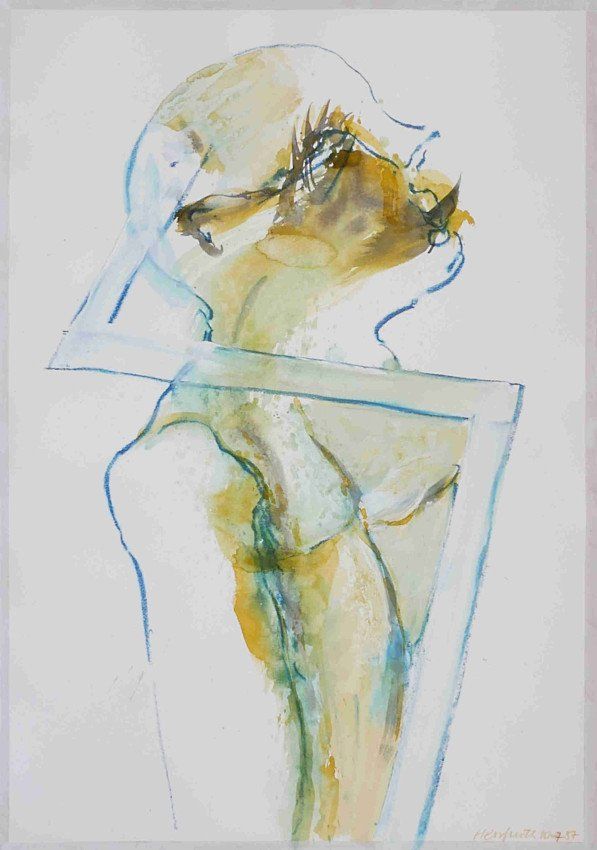 Karl-Heinz Herrfurth,
Großformate auf Papier,
Mischtechnik, 1985-87
Körper, Figuren und Köpfe, 74 x 51 cm