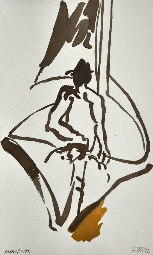 Karl-Heinz Herrfurth, Zeichentusche, Sepia oder Beize auf Papier, Arbeiten 1992-2002