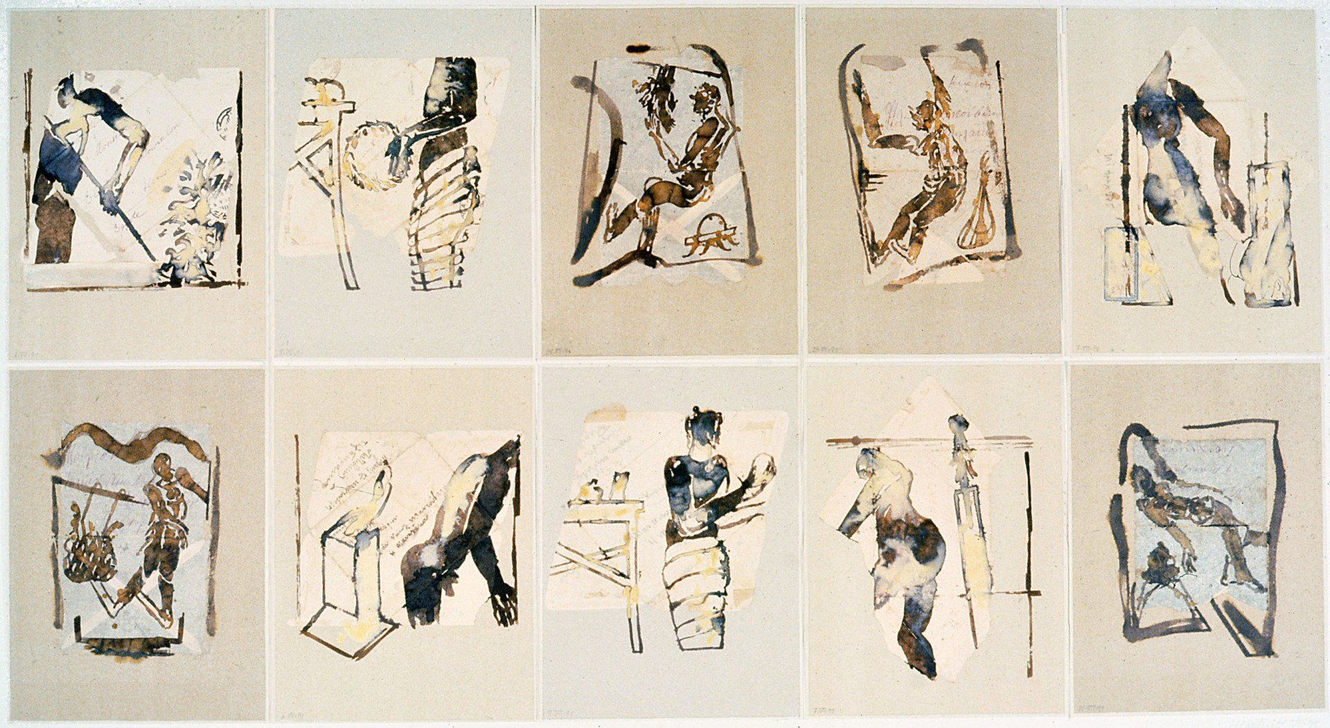 Karl-Heinz Herrfurth, Serielle Malerei auf historischen Papiergründen, 1991-2000