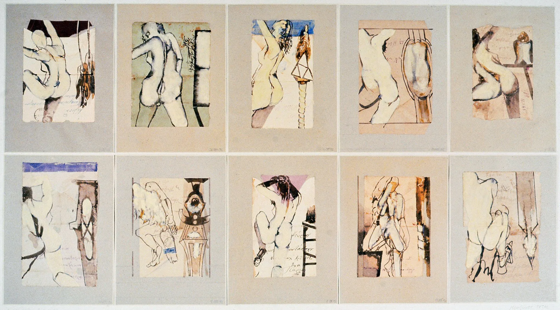 Karl-Heinz Herrfurth, Serielle Malerei auf historischen Papiergründen, 1991-2000