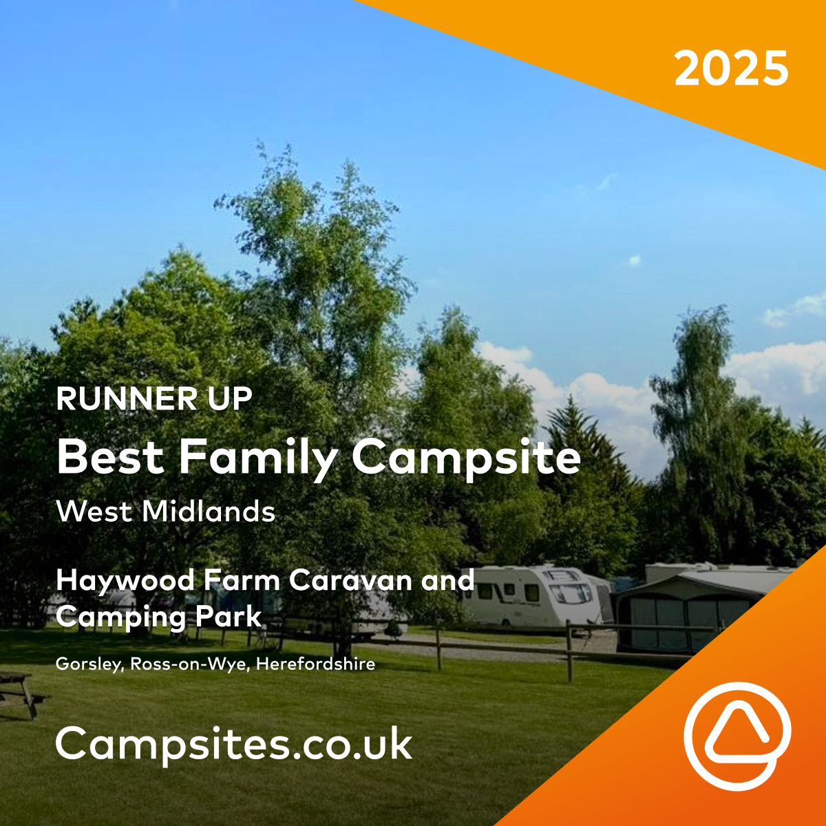 Best campsite 2024 award. Call : 01989 720672 or 07568 940408, email: info@haywoodfarm.co.uk to book