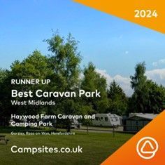 Best caravan park 2024 award. Call : 01989 720672 or 07568 940408, email: info@haywoodfarm.co.uk to book